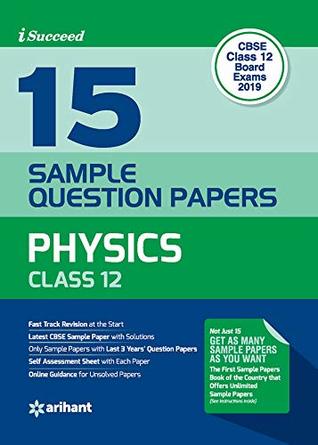 Full Download 15 Sample Question Papers Physics Class 12th CBSE - Arihant Expert | ePub